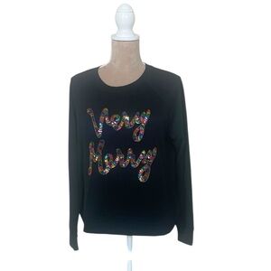 NWT Philosophy “Very Merry” Black Long Sleeve Top